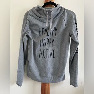 Beachbody Gray Women's Pullover Sweatshirt Cowl Neck Hooded Size L